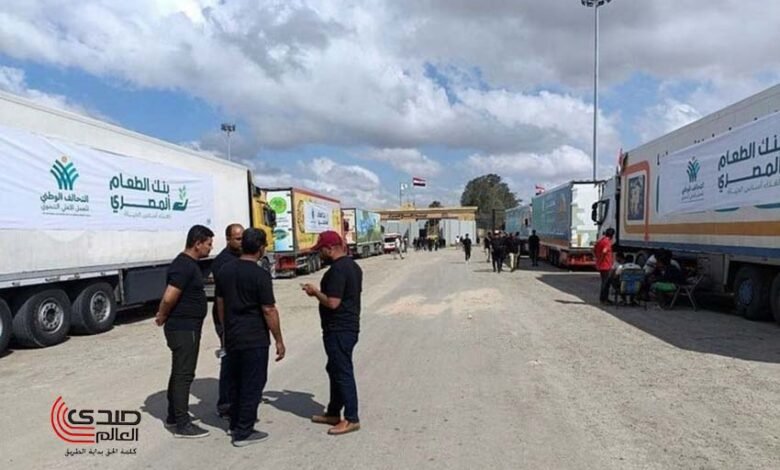 الاحتلال الإسرائيلي يمنع دخول مساعدات الإغاثة عبر معبر رفح من الجانب الفلسطيني