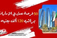 50 فرصة عمل في الإمارات براتب 120 ألف جنيه