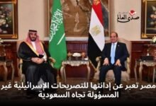 مصر تدين التصريحات الإسرائيلية غير المسؤولة تجاه السعودية