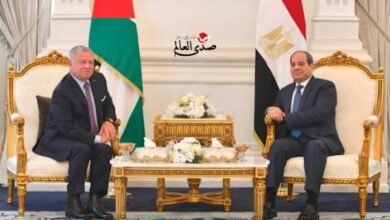 السيسي وملك الأردن يعبران عن توافقهما حول الوضع في غزة