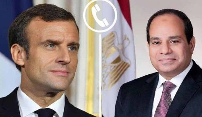 السيسي وماكرون يؤكدان ضرورة تنفيذ حل الدولتين.. عبر اتصال هاتفي