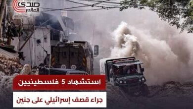 استشهاد 5 فلسطينيين جراء قصف إسرائيلي على جنين